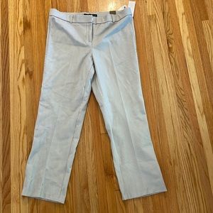 Cropped dress pants NWT white with grey pinstripe